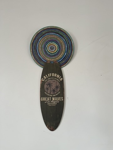 Vinyl painting and surfboard wall decoration